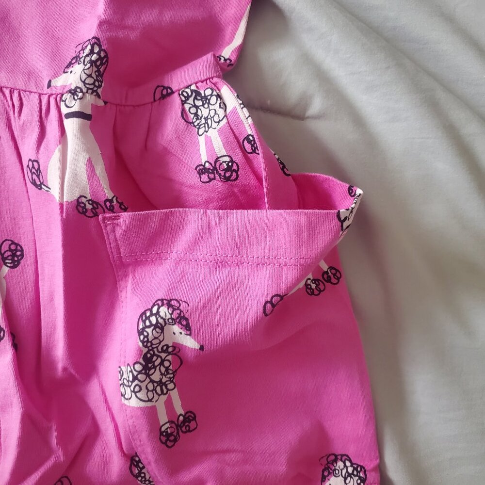 Tea Collection Long Sleeve Pocket Dress with Poodles, girl's size 12 (NWT) - Picture 4 of 7